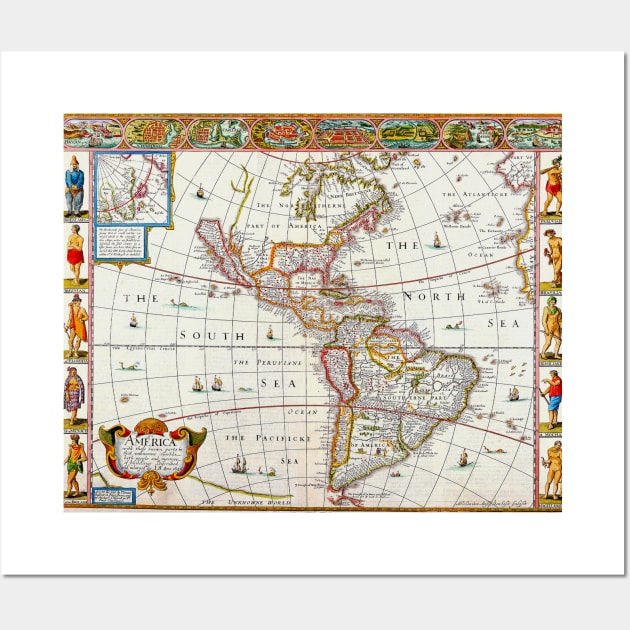 John Speed - America Map 1626 -  Ancient Worlds Wall Art by Culturio